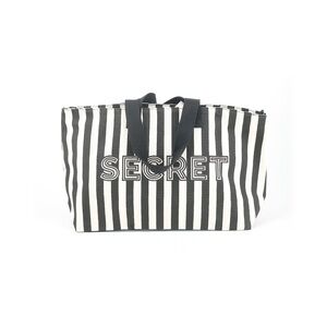 NWT VICTORIAS SECRET Stripe Zipper Close Tote Shoulder Bag
